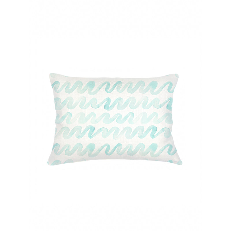 Coussin en lin 14 x 20 Aqua, Aqua Blue, Rectangle H 14 po x l 20 po, Down Blend