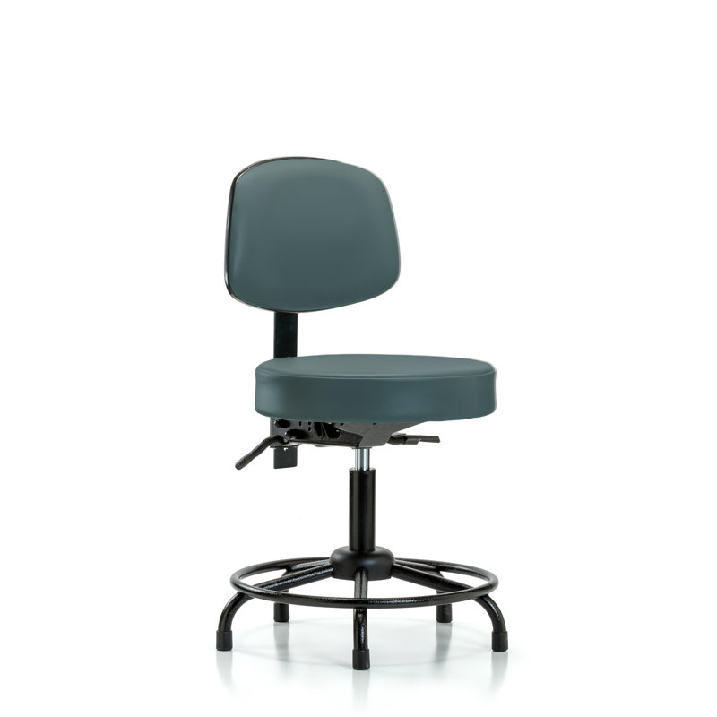 Chaise de bureau ergonomique Norma, Bleu colonial, Patins