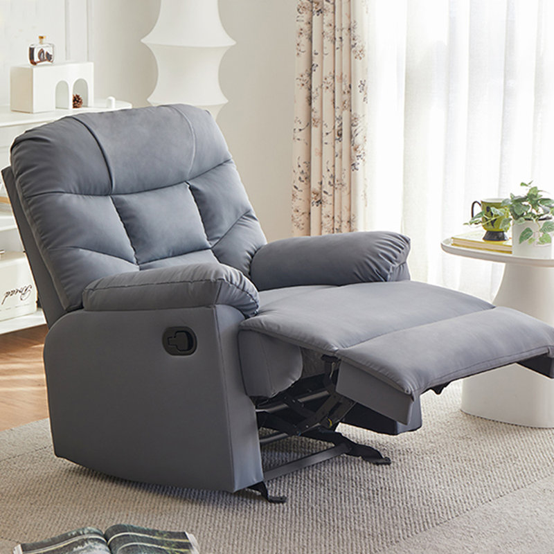 Fauteuil inclinable décontracté en similicuir Living, Bleu