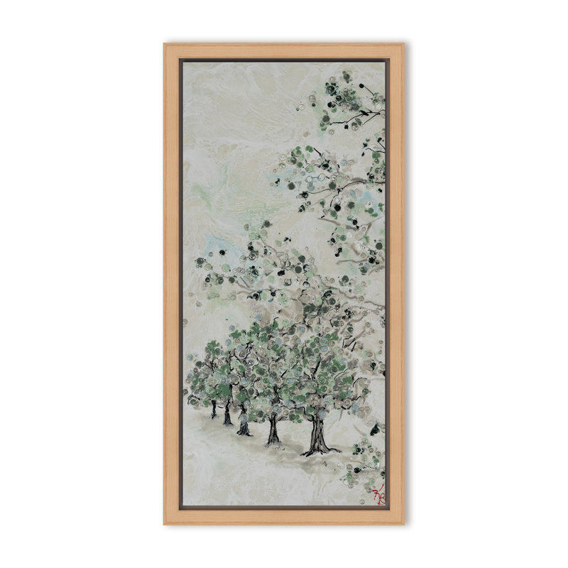 Nature Inspired "Budding Spring" Canvas Wall Art By , 16" H x 8" W x 2.375" D, Framed Canvas, White