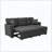 Linen Blend Upholstered Sectional Pull-Out Bed Chaise Storage