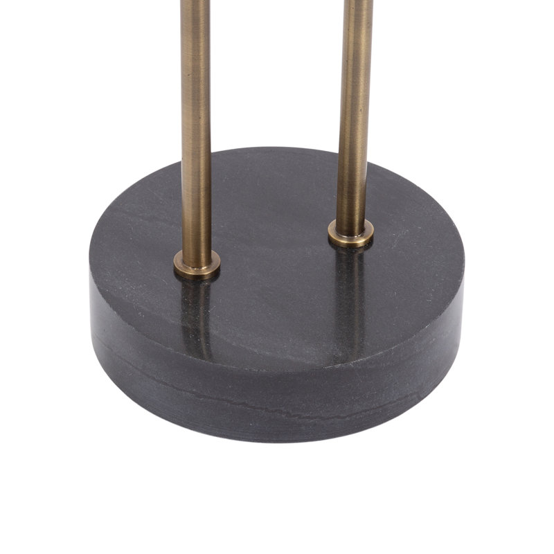 Table d'appoint ronde en verre et marbre, Noir
