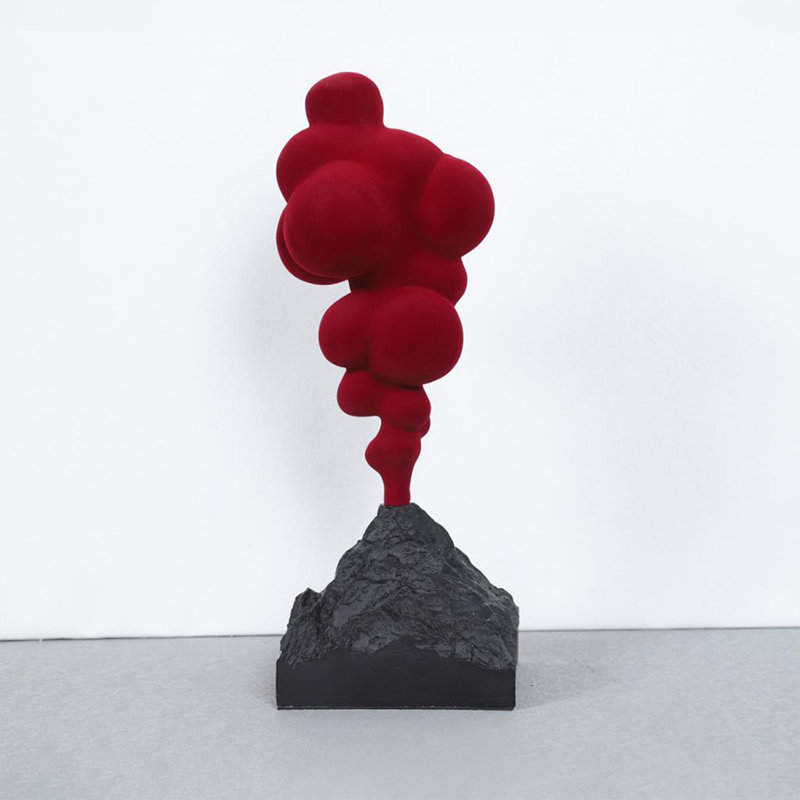 Modern and simple red volcanic eruption resin ornaments Decorative Object