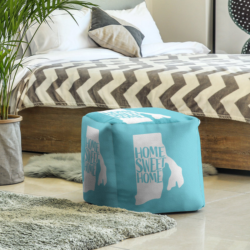 Repose-pieds cubique pour îlot de rhode home, H 13 po x l 13 po x P 13 po, Bleu sarcelle