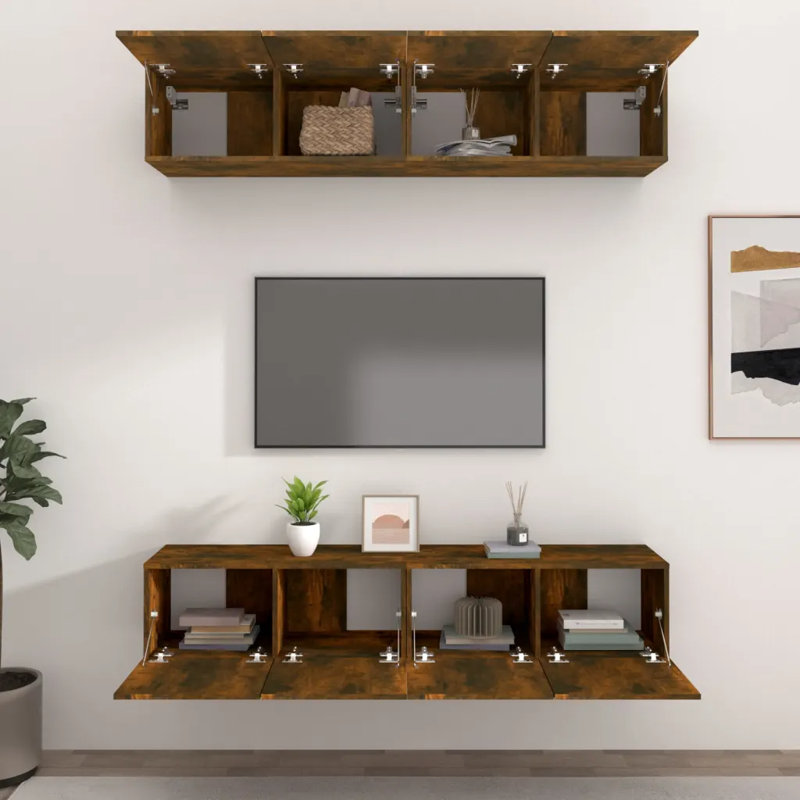 Finan TV Stand for TVs up to 85", 80, Smoked Oak