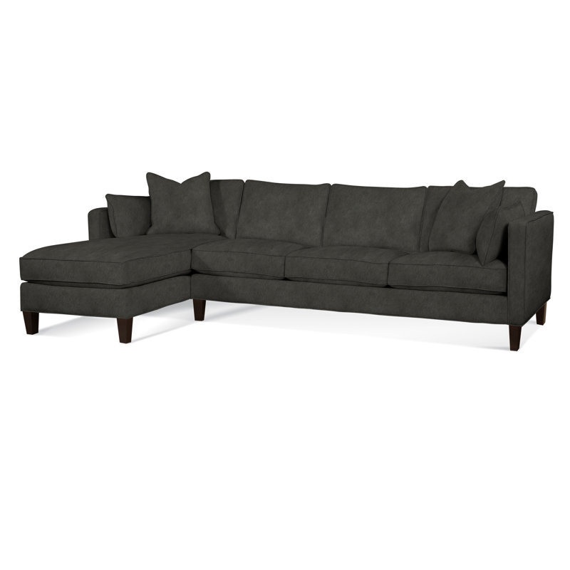 Lenox Chaise Sectional, Java, Left Hand Facing, Brown Geometric, 0456-33
