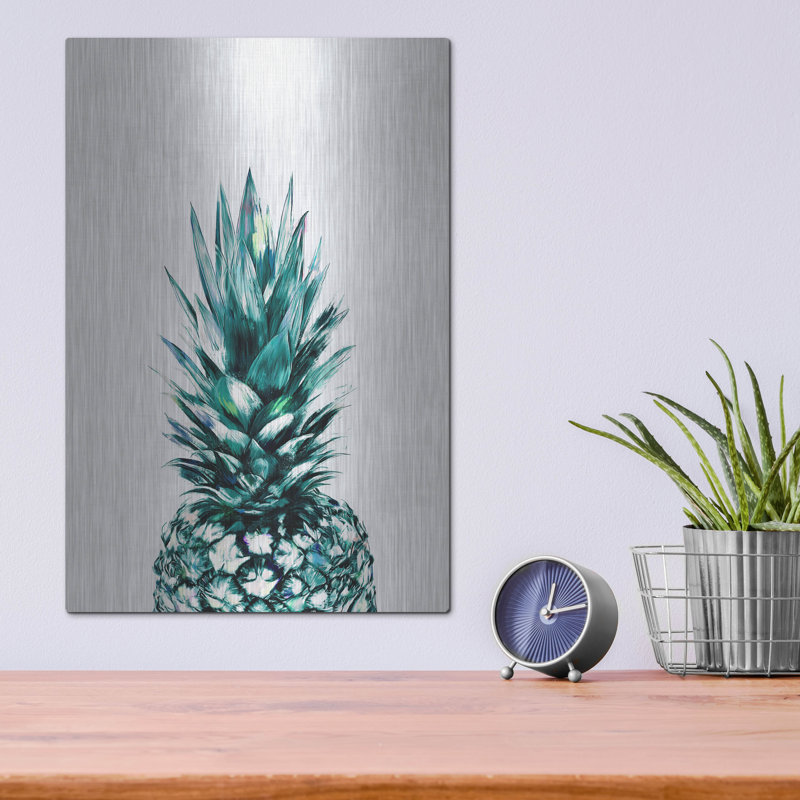 Pineapple Ii 'par Tai Prints, art mural en métal, H 16 po x l 12 po