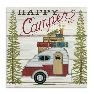 Remorque de camping rustique «Happy Camper Forest» par Deb Strain - Publicité