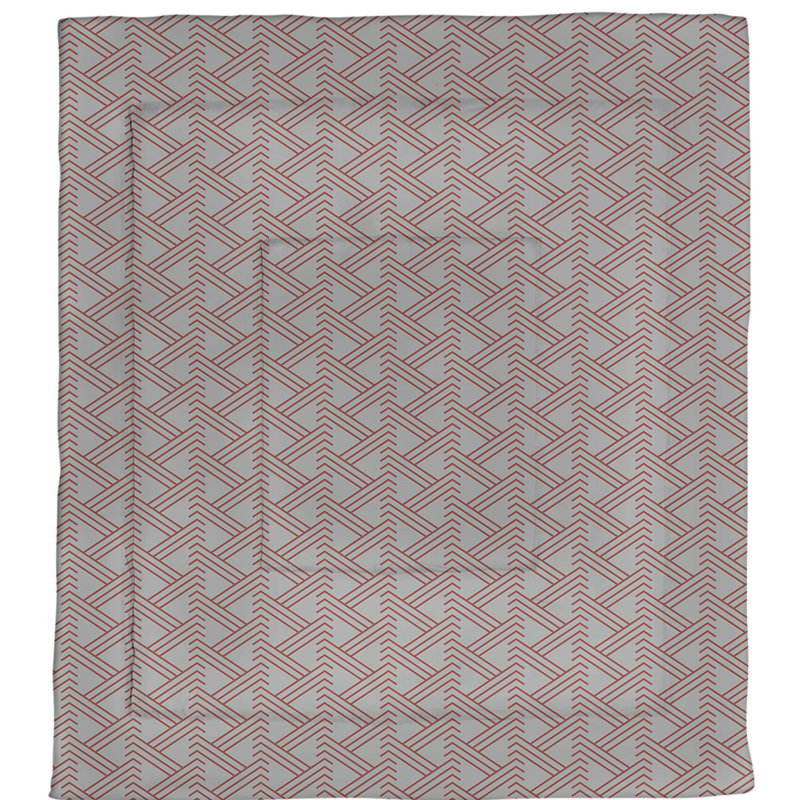 Jordao Polyester Geometric Shapes Comforter, Twin XL Comforter, Gray/Red