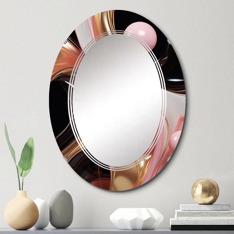 Ogdensburg - Miroir mural moderne ovale, 30 po x 20 po