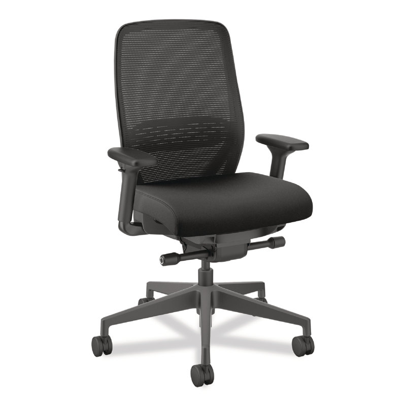 Black Mesh Adjustable Task Chair with Swivel Base