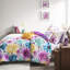 Blue Full/Queen Comforter With Floral Pillows In Blue, , Print Accents