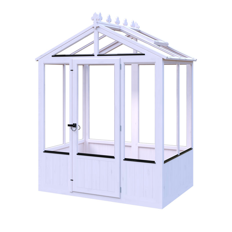 Holkham Wooden 4 ft x 6 ft Greenhouse, Pink