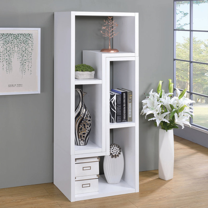 All-in-One White Convertible TV Console & Bookcase - Versatile for Any Space