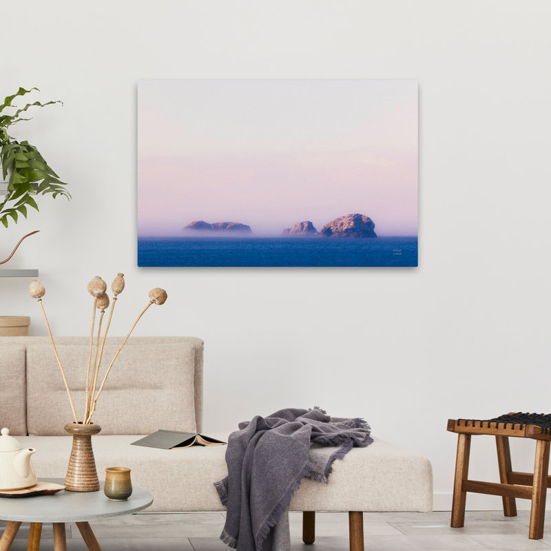 Bord de mer côtier coucher de soleil bleu calme bord de mer, H 36 po x l 24 po