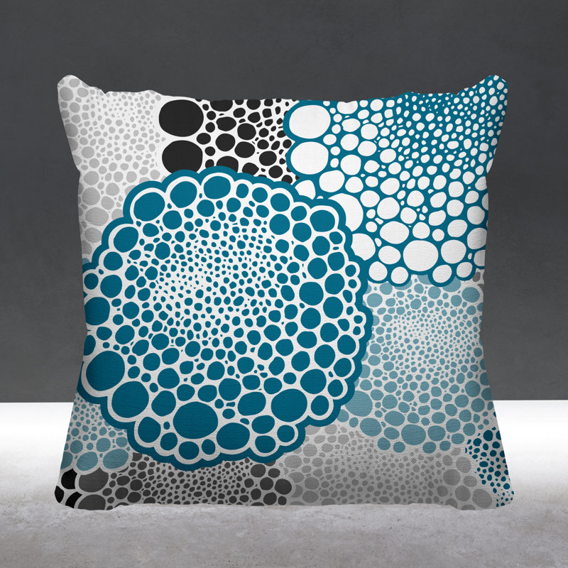 Coussin Bryony, L 15 po x H 15 po, Turquoise
