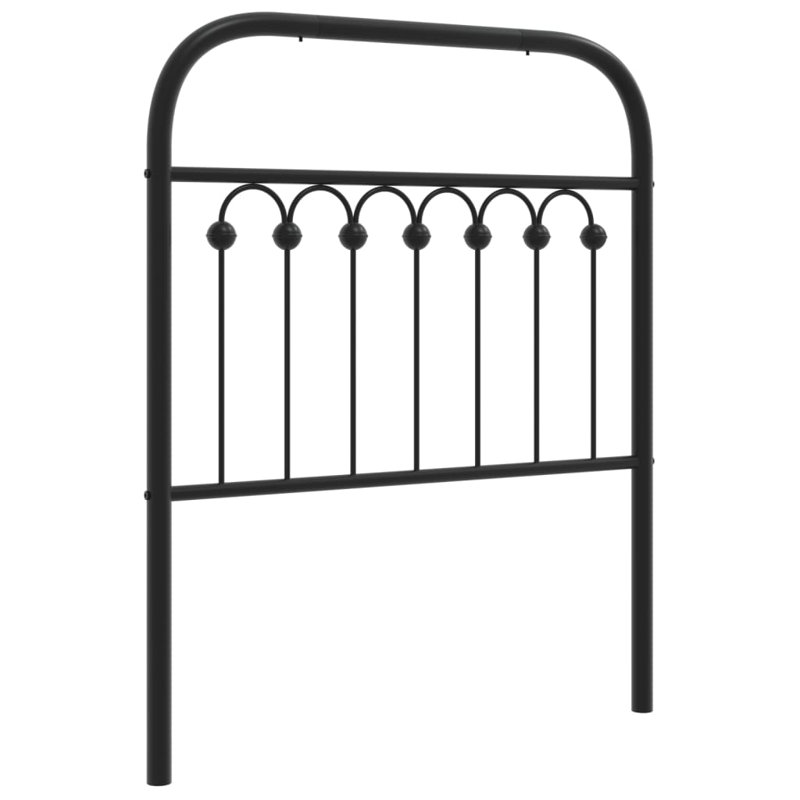 Vidaxl Metal Replace Headboard Black 180 Cm, 100cm H x 80cm W x 3cm D, Black