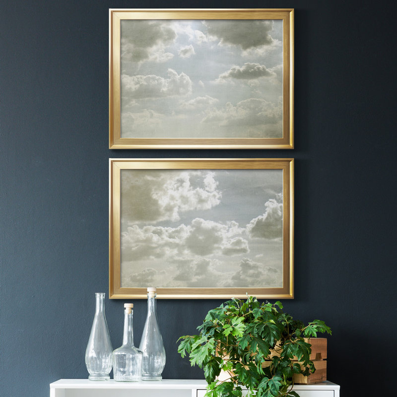 Sky Scrapers III - ensemble de 2 reproductions de cadres photo, Or, H 24,5 po x l 37 po x P 1 po