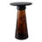 Glass & Marble Accent Table with Tapered Base Modern Side Table for Living Room, Bedroom, Office & Home Decor 20" Brown.