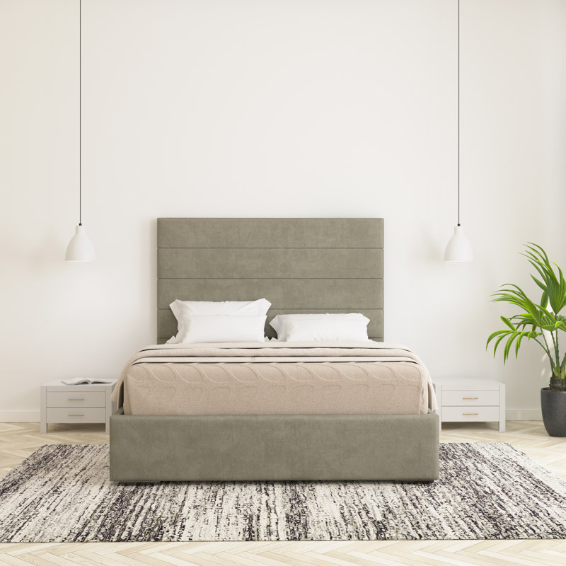 Chanute Upholstered Bed Frame, Asphalt, Small Double (4')