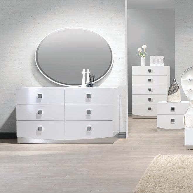 Ensemble de commode double 6 tiroirs avec miroir Rachna.