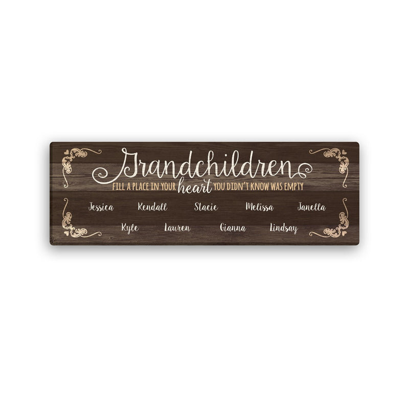 Grandchildren Personalized 10x30 Gallery Wrapped Canvas