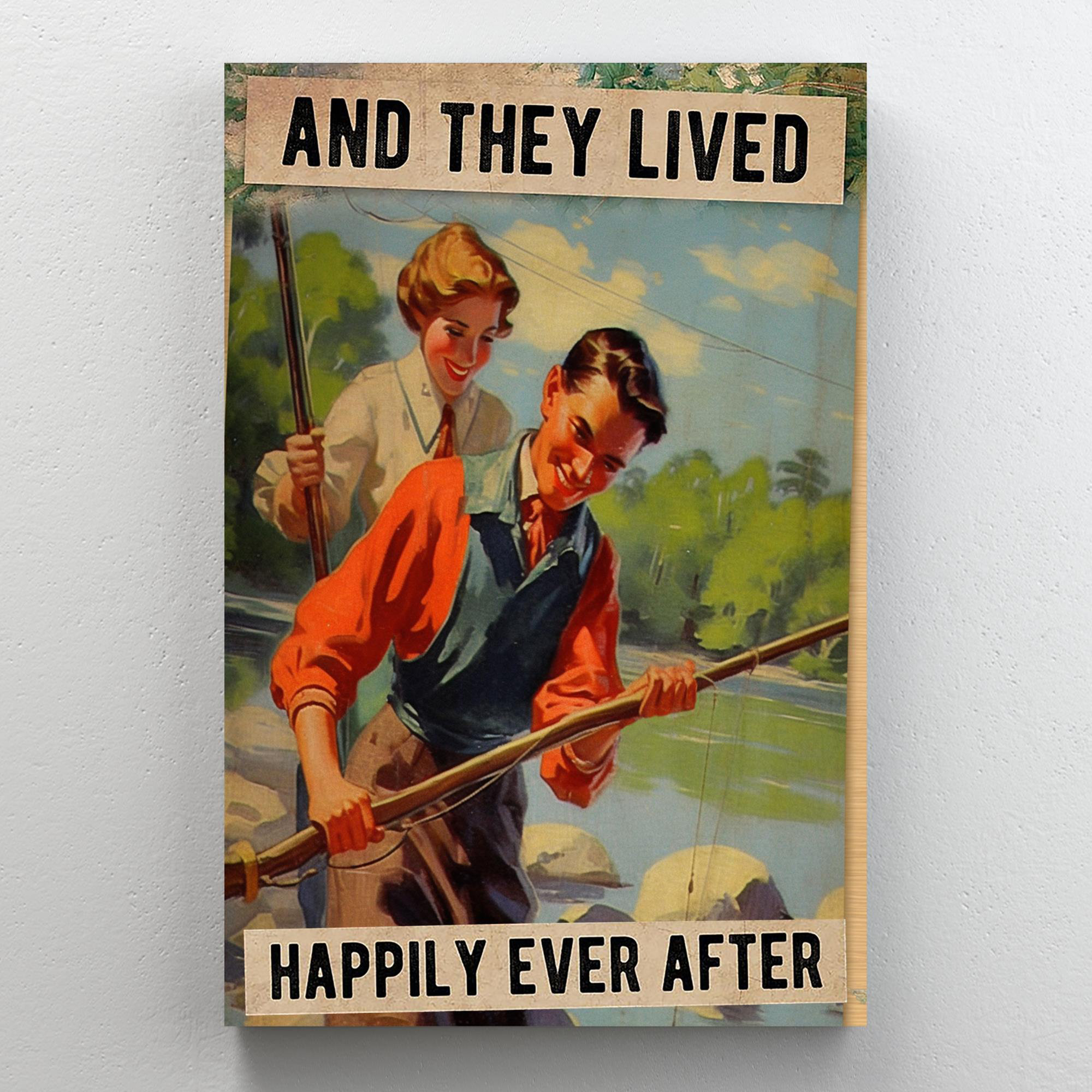 Trinx Kristil Couple Fishing And They Lived Happily On Canvas Print