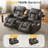 Loveseat Rocker Recliner Sofa, Dual Reclining Couches With Console, Manual Reclinable Double Seat 2 Person Recliner, Rv Movie Seating For Travel Trailers Living Room-1069023603
