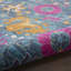 Tapis bleu tissé à la machine 9 pi x 12 pi floral