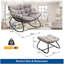 Chaise berçante avec repose-pieds, repose-pieds et coussins en osier toutes saisons-288340131