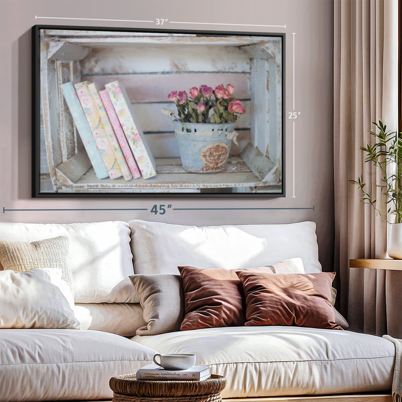 " Rustic Decor Roses Canvas Print ", 9" H x 13" W