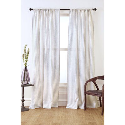 Solino Home Striped Pure Linen Curtain Panel