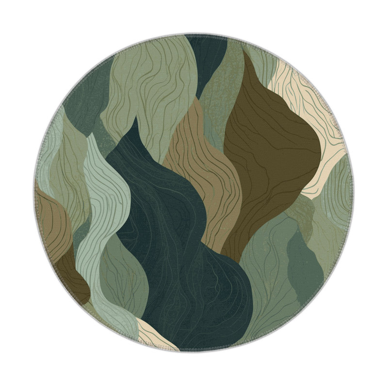 Twilight Fractals Indoor And Outdoor Area Rug, Round 5'