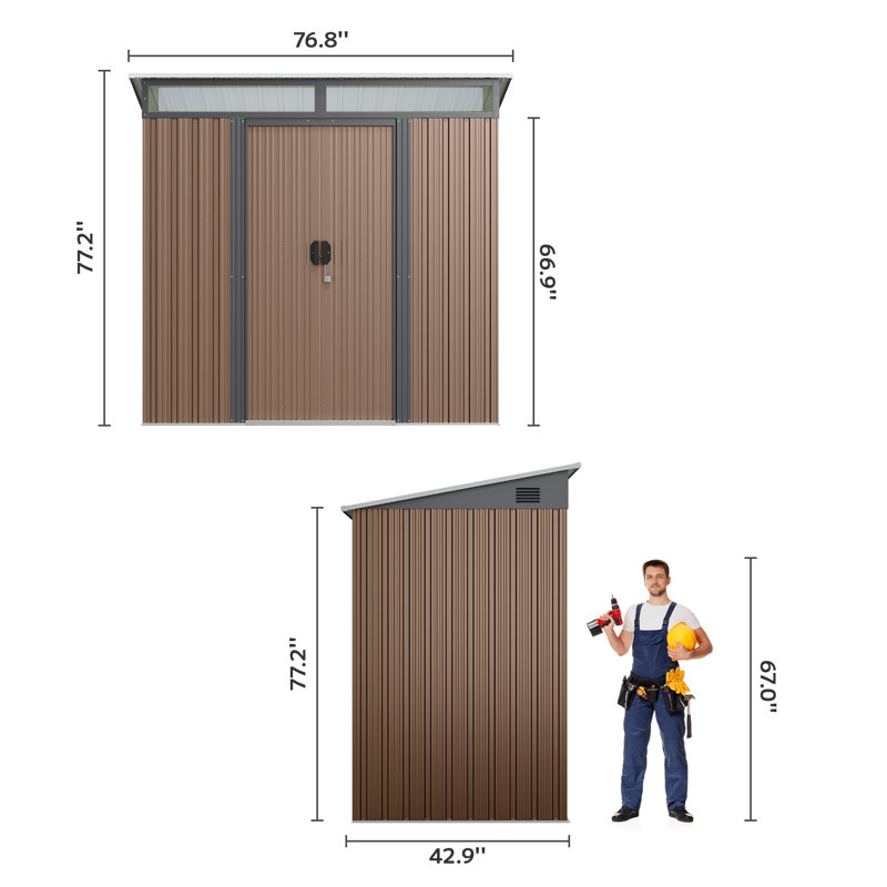  Remise en métal à portes coulissantes l 6 pi x P 4 pi