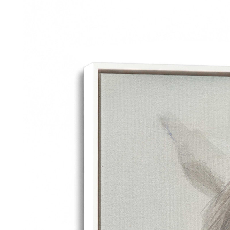 Impression sur toile Dreamy White, Cadre flottant blanc opaque, H 30,75 po x l 20,75 po x P 1,75 po