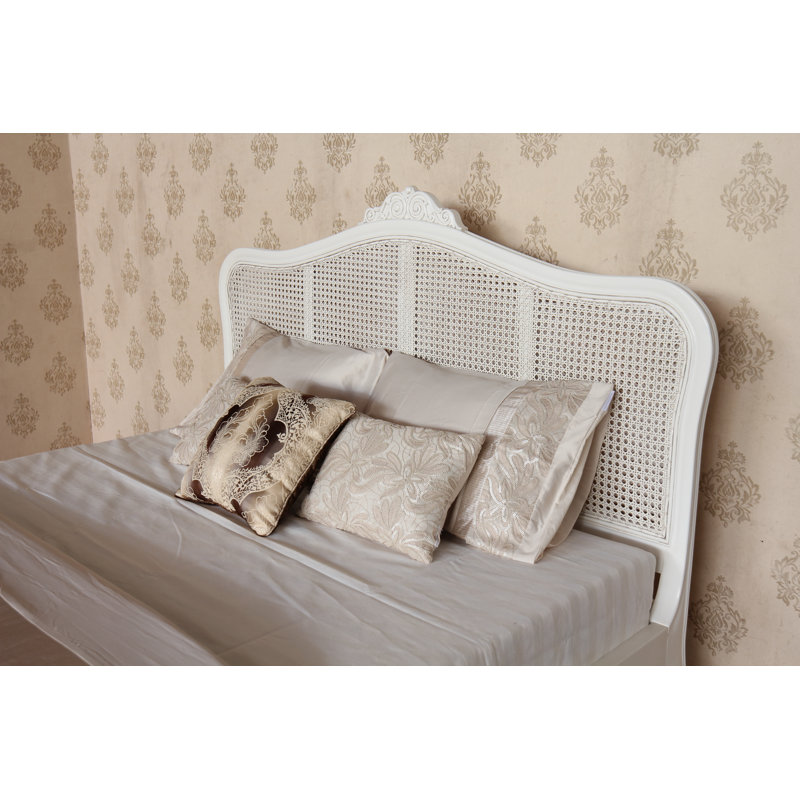 Solid Wood Bed, Antique White, Double (4'6)