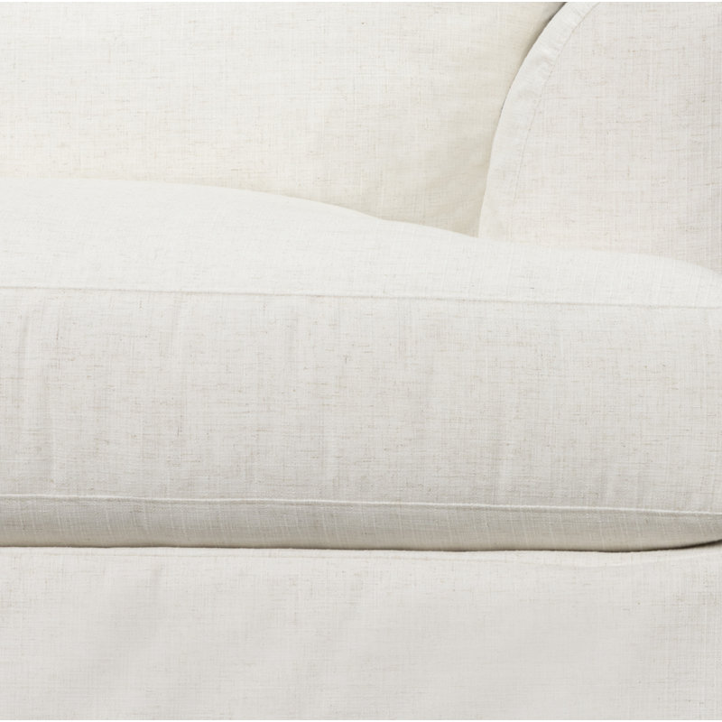 Lucia 128" Wide Down Cushion Sofa & Chaise, Bevin Natural Linen Blend, Right Hand Facing