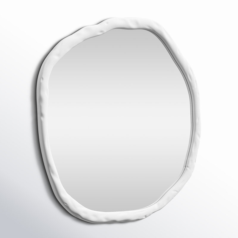 Nola Aluminum Novelty Mirror, White, 36.5" x 36.5"