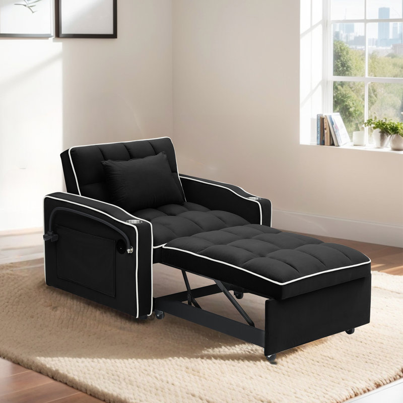 Tavonn 35,4 de large, Velours noir