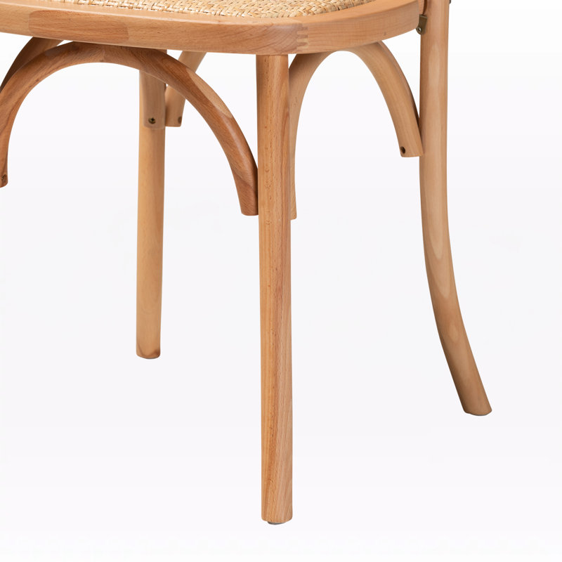 Chaises de salle à manger de style Mid-Century brun naturel Dacota, H 35,5 po x l 18,9 po x P 21,7 po