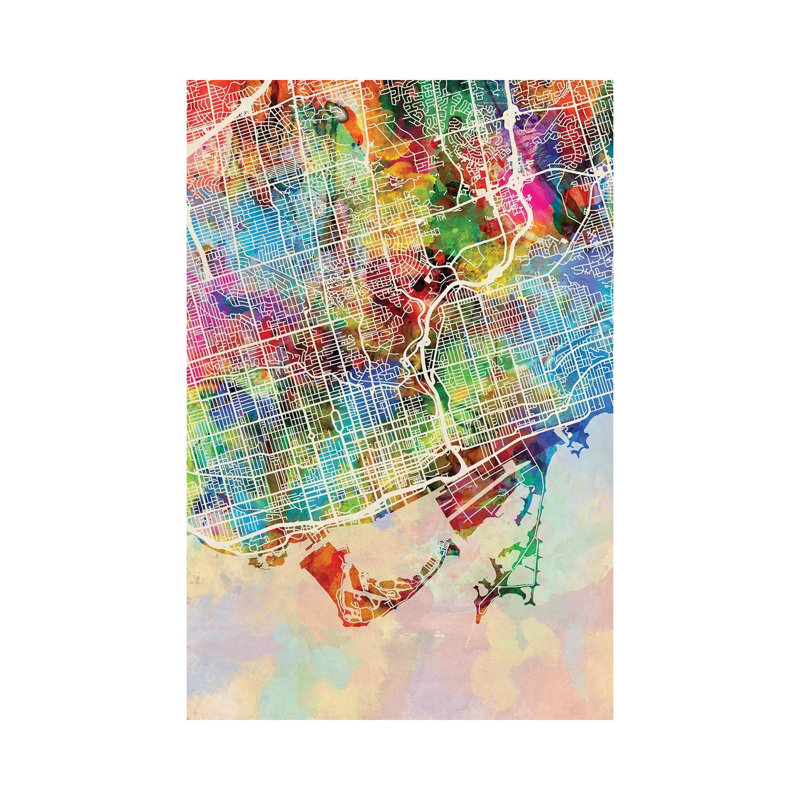 Toronto Street Map I by Michael Tompsett - Wrapped Canvas Gallery-Wrapped Canvas Giclée, 20.32 cm H x 30.48 cm W
