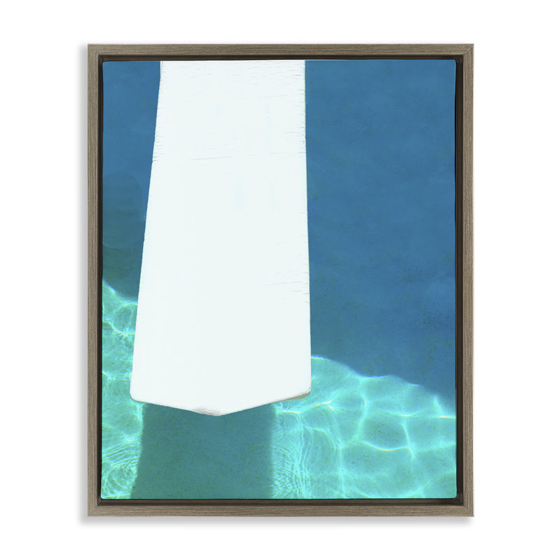 «Summer Diving Board», art mural encadré par Lisa Hill Saghini, Cadre flottant orme Montalcino, H 21 po x l 17 po