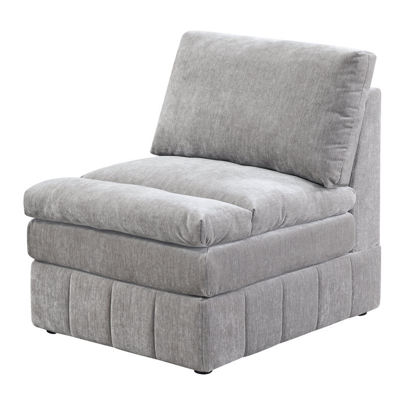 Chaise sans accoudoirs en tissu Bowens, Tissu gris