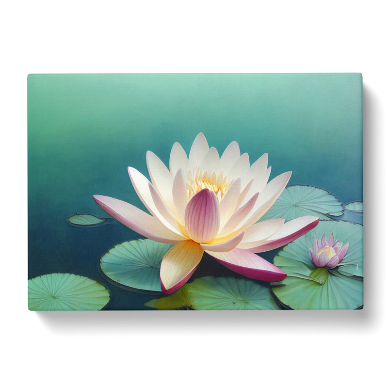 Classic Water Lily Flower - Wrapped Canvas, 40cm H x 60cm W x 3cm D