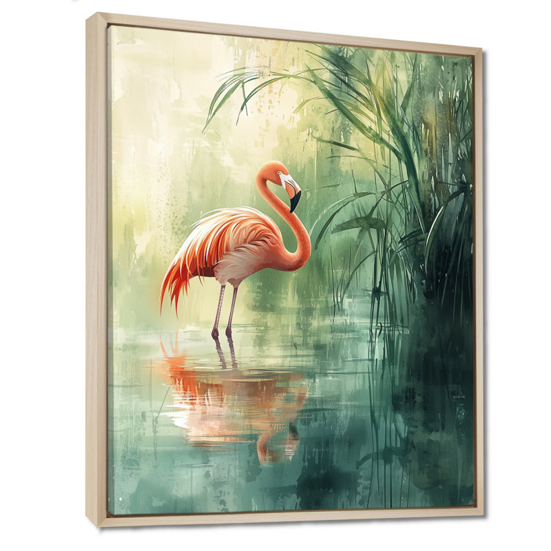 Clemencia - Animals Canvas Art Print, H 32 po x l 16 po, Impression encadrée flottante, Crème, crème