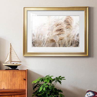 Soft Pampas Breeze - Matted and Framed Under Acrylic Glass, Large Living Room Wall Art