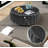 31.5" Round Fluted Coffee Table, Black Wood Drum Table-137411489