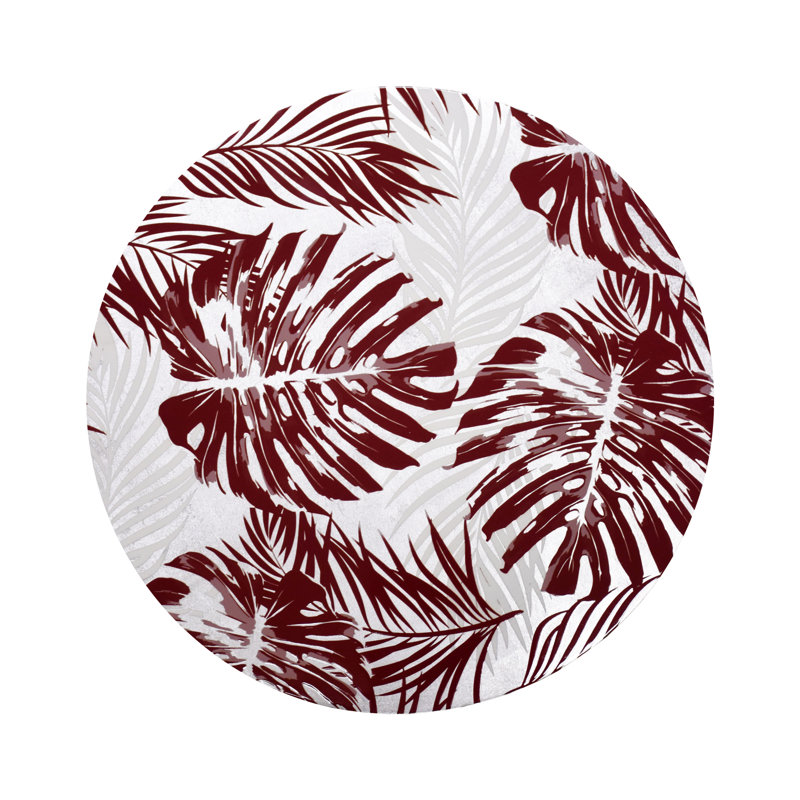 Palm on Lacquer Placemat, Red/Silver