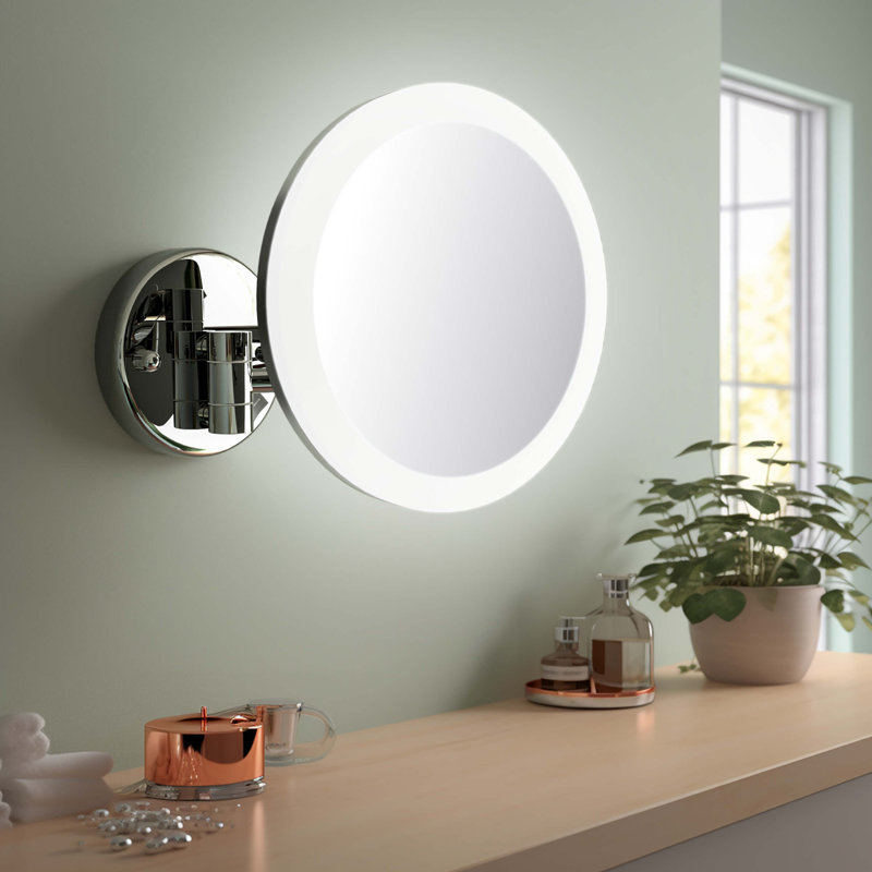 Miroir de maquillage circulaire grossissant 5x, Chrome chrome