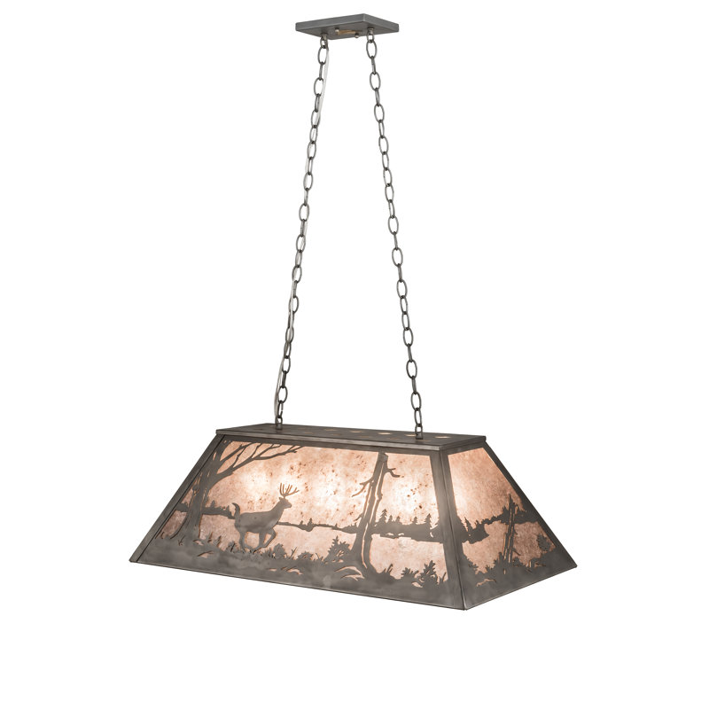 Rustic Lodge 6 - Light Pendant, Industrial Steel